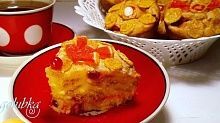 Рецепт - Творожная запеканка с кукурузными хлопьями и клюквой