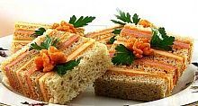 Рецепт - Полосатый бутерброд с сыром и колбасой