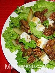 Приготовление блюда по рецепту - Салат с куриной печенью (горячий). Шаг 8