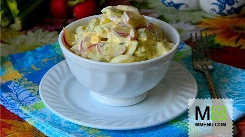 Легкий салат из редиски