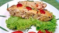 Макаронная запеканка с копчёной курицей 