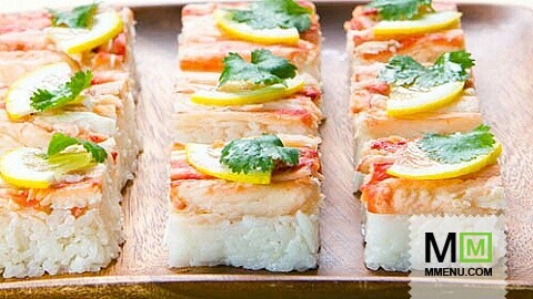 Кани но оши зуши (суши с крабовым мясом) Кани но оши зуши (суши с крабовым мясом)