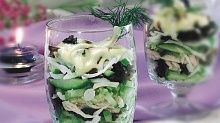 Рецепт - Салат-коктейль с курицей