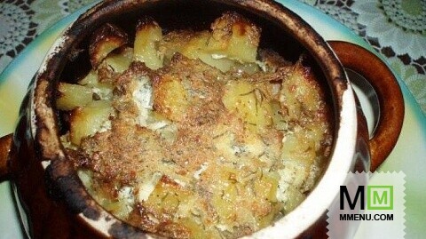 Мясо в горшочке с овощами