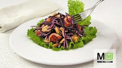 Салат из краснокочанной капусты с орехам
