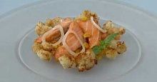 Рецепт - Семга, жаренная с кукурузой