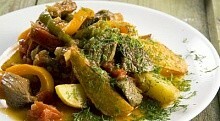 Рецепт - Кефта-кабоб (мясо, тушеное с овощами)