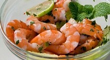 Рецепт - Креветки с лаймом и мятой