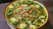 Рецепт - Суп из чечевицы с грибами