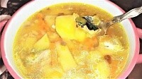 Суп рисовый с консервы сардины. рыбный суп