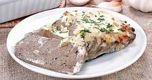 Рецепт - Печень свиная с чесноком