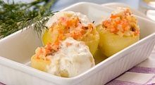 Рецепт - Картофель с копченой рыбой
