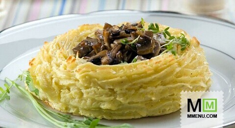 Шампиньоны в картофельных гнездах Шампиньоны в картофельных гнездах