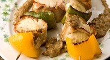 Рецепт - Шашлык из рыбы с грибами
