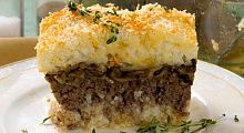 Рецепт - Рисовый гратен с мясом и грибами