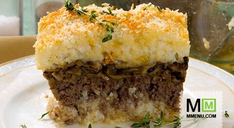 Рисовый гратен с мясом и грибами Рисовый гратен с мясом и грибами