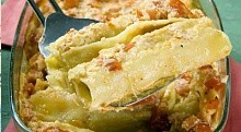 Рецепт - Каннелони с рыбой под сливочным соусом