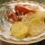 Запеченный картофель с помидорами в сметане