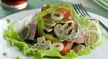 Рецепт - Салат из салями