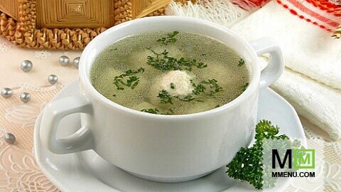 Бульон с куриными шариками Бульон с куриными шариками