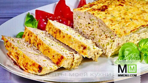 Мясной хлеб с куриного филе и кабачка в духовке