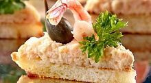 Рецепт - Канапе с креветками