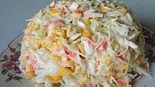 Рецепт - Крабовый салат с капустой