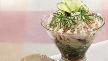 Рецепт - Салат-коктейль «Морское дно»