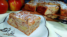 Рецепт - Яблочный пирог с орехами на молоке