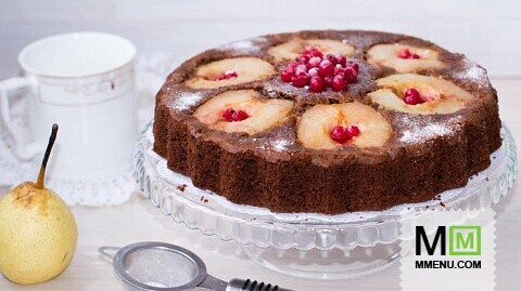 Шоколадный пирог с грушами Шоколадный пирог с грушами