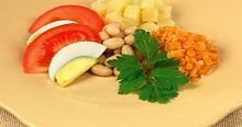 Рецепт - Салат из чечевицы с фасолью