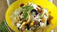 Рецепт - Салат с рисом и кальмарами