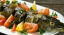 Рецепт - Рыба-рулет с фундуком и рисом