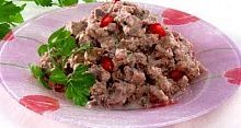 Рецепт - Куриные потрошки с орехами