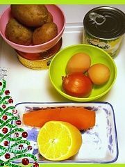 Приготовление блюда по рецепту - Новогодний салат "Разноцветные шары". Шаг 1