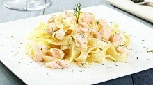 Рецепт - Паста с морепродуктами в сливочном соусе