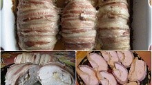 Рецепт - Куриная грудка с сыром в беконе