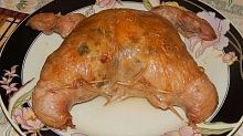 Рецепт -  Фаршированная курица с грибами и сыром