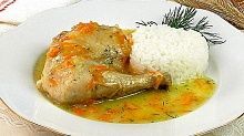 Рецепт - Цыпленок в белом соусе с укропом