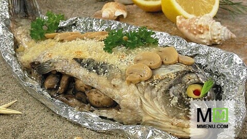 Рыба, фаршированная грибами Рыба, фаршированная грибами