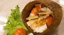 Рецепт - Морской окунь с кокосом