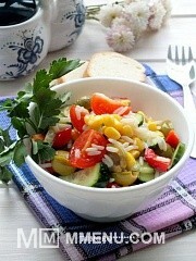 Приготовление блюда по рецепту - Рисовый салат с овощами. Шаг 4