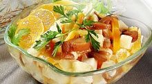 Рецепт - Салат грибной с апельсинами