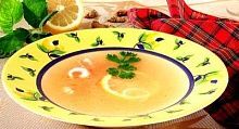 Рецепт - Суп с лимоном и креветками