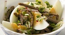 Рецепт - Салат из баранины с зеленью