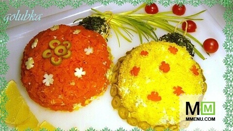Новогодний салат "Разноцветные шары"
