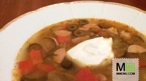 Солянка с печёным перцем Солянка с печёным перцем