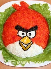 Приготовление блюда по рецепту - Салат на детский день рождения "Angry birds". Шаг 6