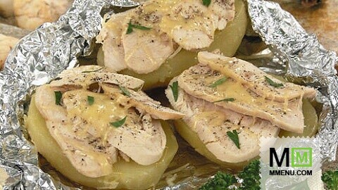 Картофель с курицей и сыром Картофель с курицей и сыром