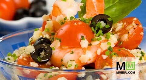 Салат с помидорами черри и маслинами Салат с помидорами черри и маслинами